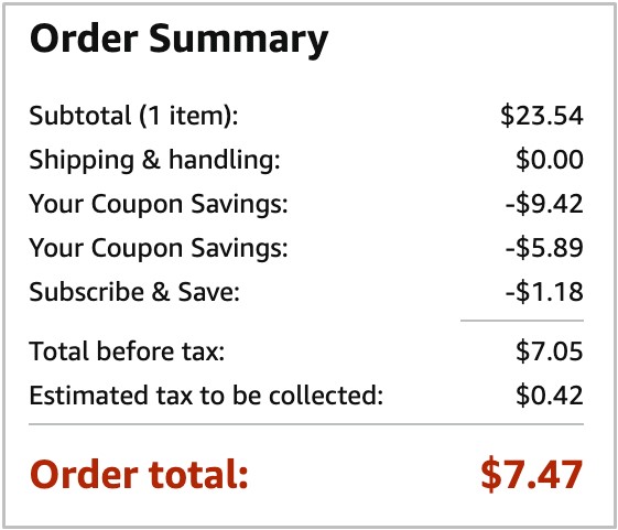 Amazon Nutrish Checkout Screenshot