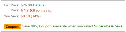 Amazon Purina Coupon Screenshot