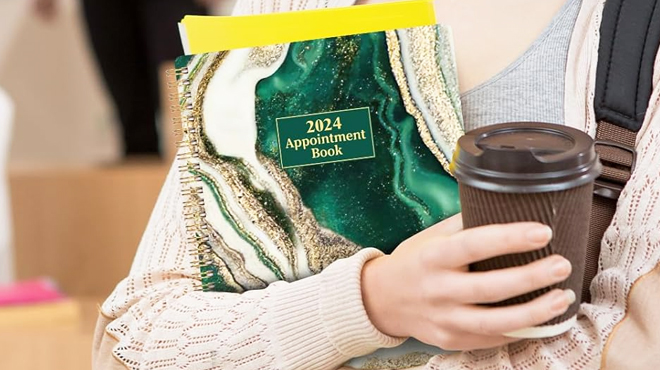Appointment Book 2024 in Green Color