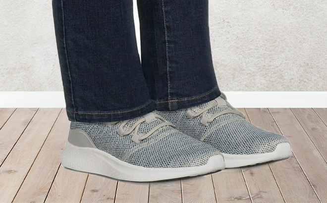 Avia Womens Knit Sneakers in Gray