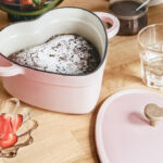 Beautiful 2QT Cast Iron Heart Dutch Oven Pink Champagne by Drew Barrymore