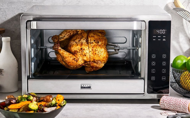 Bella Pro Series 6 Slice Air Fryer Toaster Oven with Rotisserie