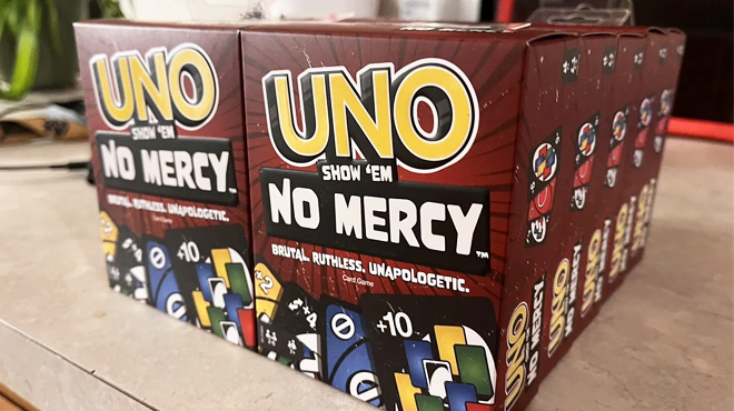 Boxes of UNO Show Em No Mercy Card Game