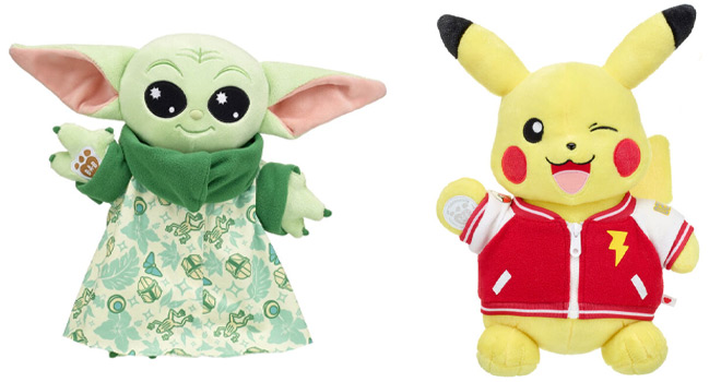Build A Bear Star Wars Summer Grogu and Pokemon Pikachu Stuffer Animal Build A Bear Star Wars Summer Grogu and Pokemon Pikachu Stuffer Animal