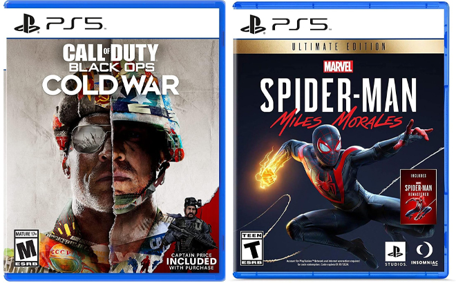 Call of Duty Black Ops Cold War and Marvels Spider Man Miles Morales Ultimate Edition PlayStation 5