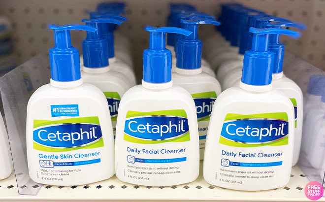 Cetaphil Facial Cleansers on the shelf