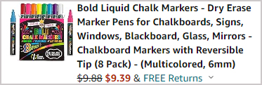 Chalky Crown Bold Liquid Chalk Markers Checkout Screenshot Chalky Crown Bold Liquid Chalk Markers Checkout Screenshot