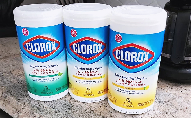 Clorox Disinfecting Wipes Value Pack on the counter