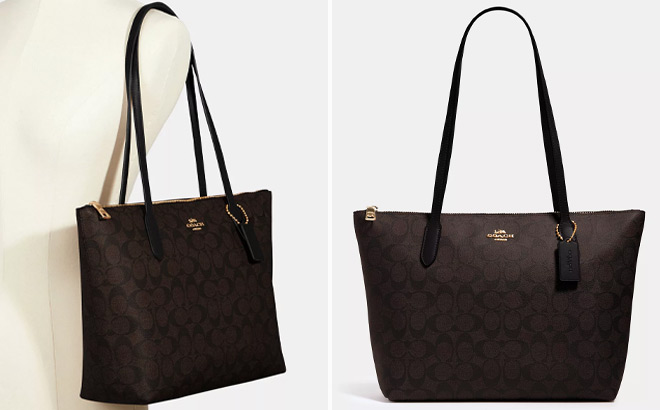 Coach Outlet Tote In Signature Canvas Coach Outlet Tote In Signature Canvas