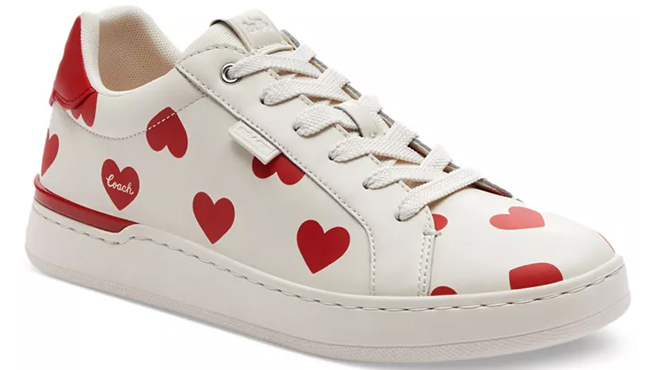 Coach Womens Valentines Day Lace Up Sneakers 1