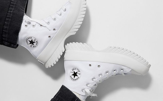 Converse Chuck Taylor All Star Lugged Platform High Top Sneakers in White Color