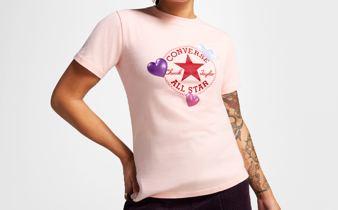 Converse Y2K Heart Slim Fit T Shirt
