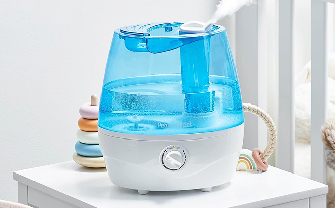 Cool Mist Humidifier on a Bedroom Table