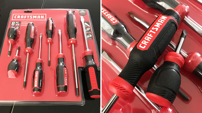 Craftsman Screwdriver 8 Piece Set on the Left and a Closer Look at the Same Item on the Right