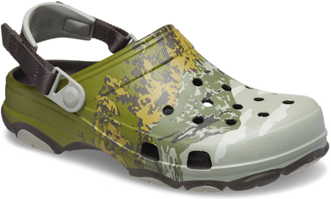 Crocs All Terrain Summit Clogs on a Gray Background