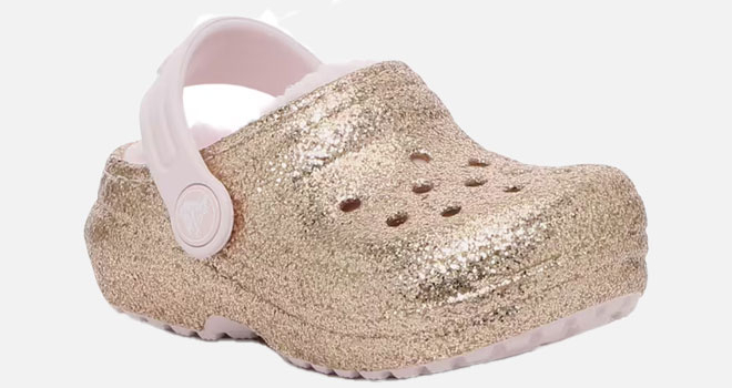 Crocs Classic Lined Glitter Clog for Kids
