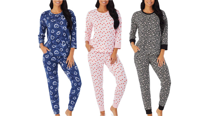 Cuddl Duds Womens Top Banded Bottom Pajama Set