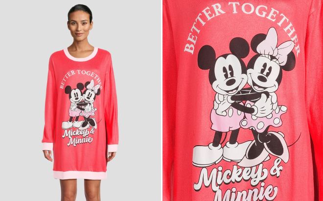 Disney Mickey Mouse Womens Valentines Day Lounger Disney Mickey Mouse Womens Valentines Day Lounger