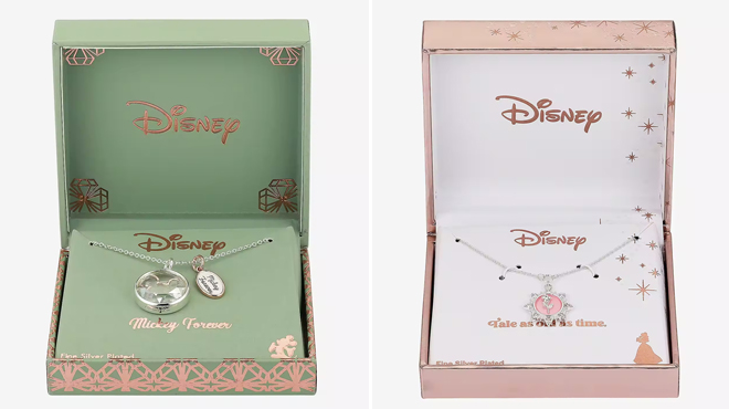 Disney Mickey Mouse and Beauty The Beast Pendant Necklaces