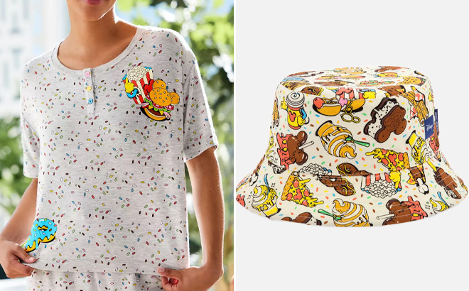Disney Parks Food Icons Reversible Bucket Hat
