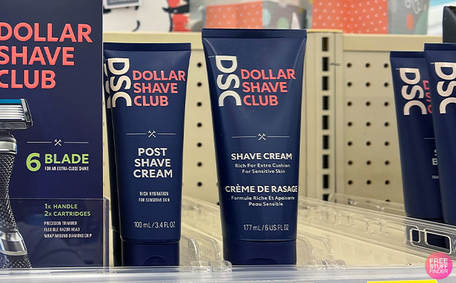 Dollar Shave Club Shave Cream on a Shelf at Walgreens
