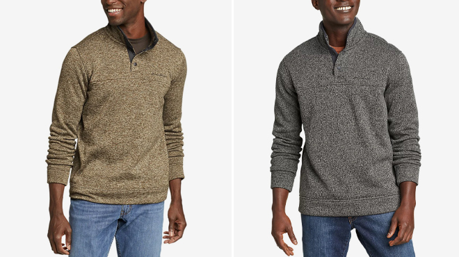 Eddie Bauer Mens Radiator Fleece Snap Front Pullovers Eddie Bauer Mens Radiator Fleece Snap Front Pullovers