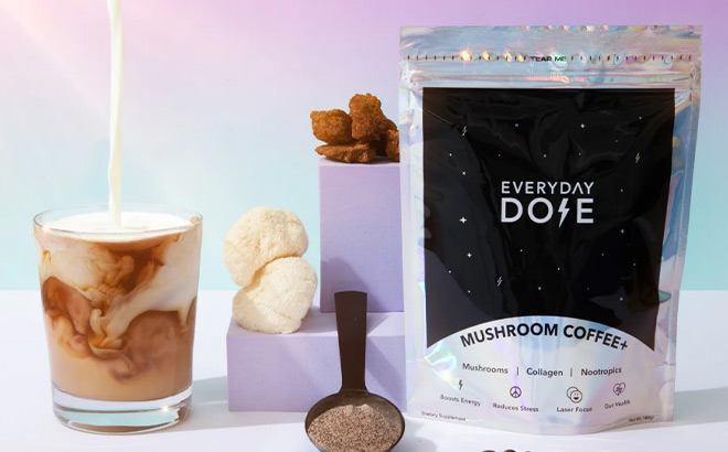 Everyday Dose Mushroom Coffee Set on a Tabletop