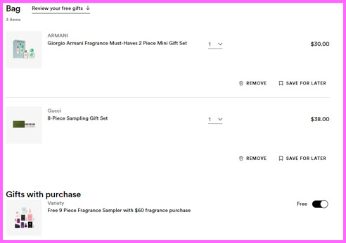 Final Price Breakdown and Checkout for FREE 9 Piece Fragrance Sample Set with Purchase at ULTA