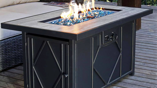Fire Pit Propane Gas Fire Pit Table Rectangular Tabletop