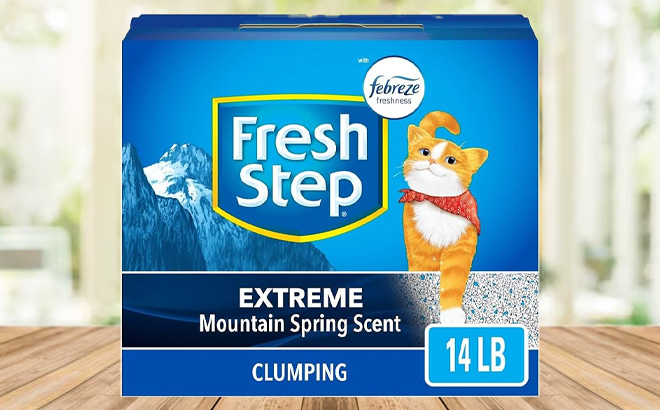 Fresh Step Clumping Cat Litter with Febreze Mountain Spring Scent