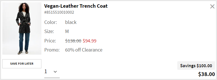 GAP Factory Leather Trench Coat Checkout