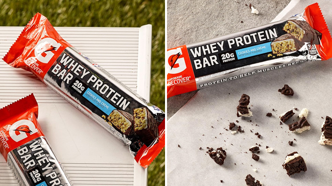 Gatorade Whey Protein Bars on Cookies and Creme Flavor