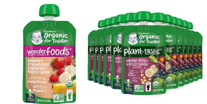 Gerber Organic Baby Food Pouches Toddler WonderFoods Banana Red Berries Granola and Gerber Organic Baby Food Pouches Toddler Plant tastic Banana Berry Veggie Smash 3 5 Ounce Pack of 12 Gerber Organic Baby Food Pouches Toddler WonderFoods Banana Red Berries Granola and Gerber Organic Baby Food Pouches Toddler Plant tastic Banana Berry Veggie Smash 3 5 Ounce Pack of 12