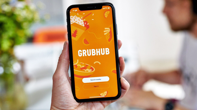 Grubhub Logo on a Mobile Phone