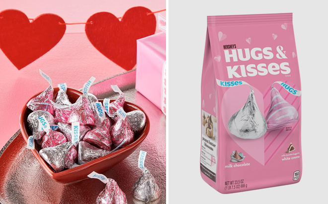 HERSHEYS HUGS KISSES Assorted Milk Chocolate and White Creme Candy