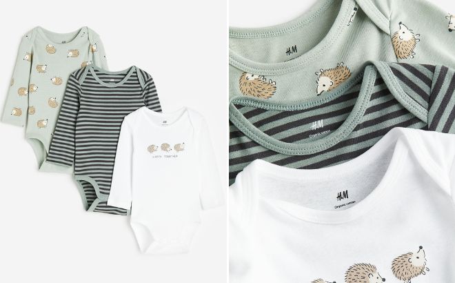HM 3 pack Long sleeved Bodysuits