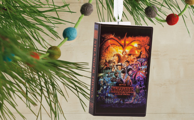 Hallmark Netflix Stranger Things Retro Video Cassette Case Christmas Ornament