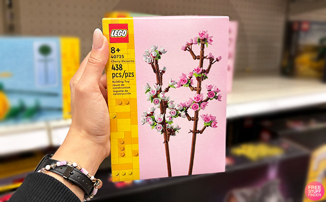 Hand Holding LEGO Cherry Blossoms Celebration Gift
