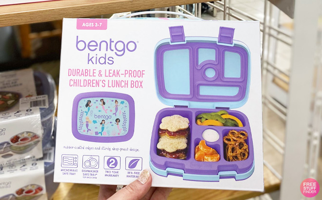 Hand Holding a Bentgo Kids Prints Leak Proof Lunch Box