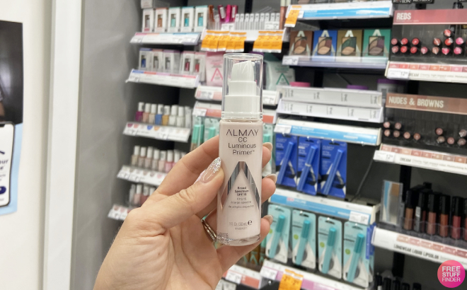Hand Holding an Almay Smart Shade CC Primer Hand Holding an Almay Smart Shade CC Primer