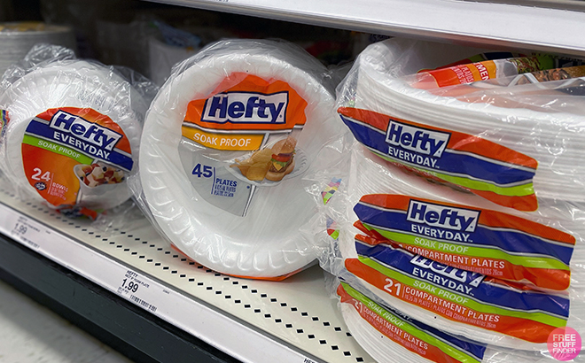 Hefty Everyday Foam Snack Plates in shelf