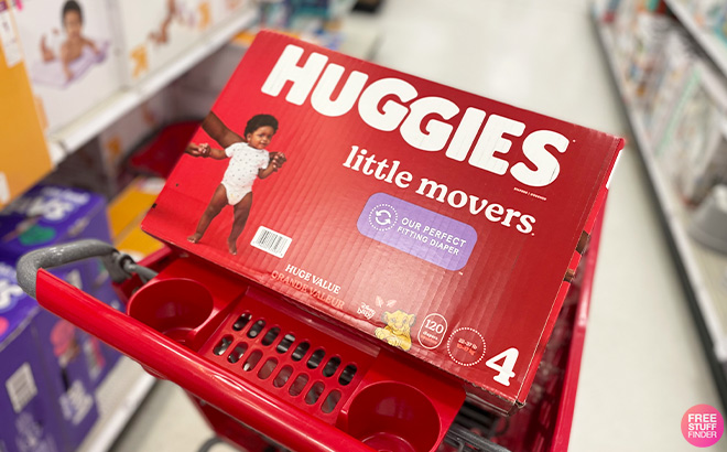 Huggies Little Movers Baby Disposable Diapers in Cart