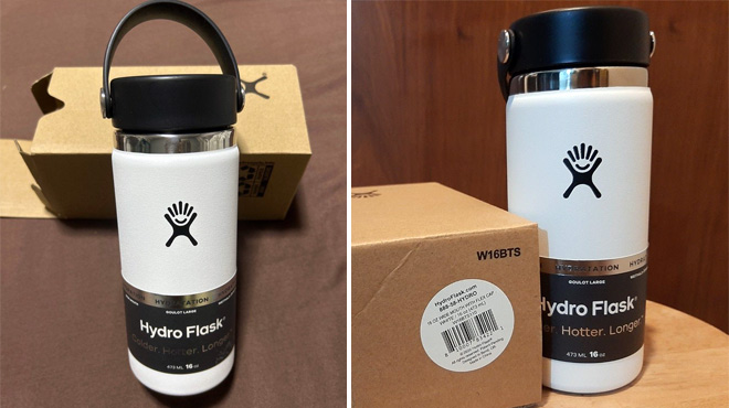 Hydro Flask 16 oz Wide Bottle on a Table Hydro Flask 16 oz Wide Bottle on a Table