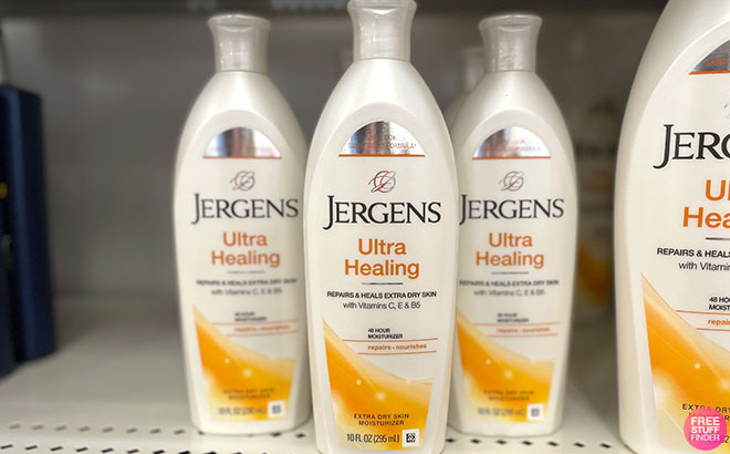 Jergens Ultra Healing Hand and Body Lotion on a Shelf