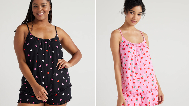 Joyspun Womens Knit Camisole and Shorts Pajama Set Joyspun Womens Knit Camisole and Shorts Pajama Set