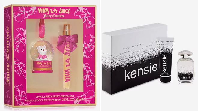 Juicy Couture 2 Piece Viva La Juicy Holiday Ornament Gift Set and Kensie 3 Piece Gift Set