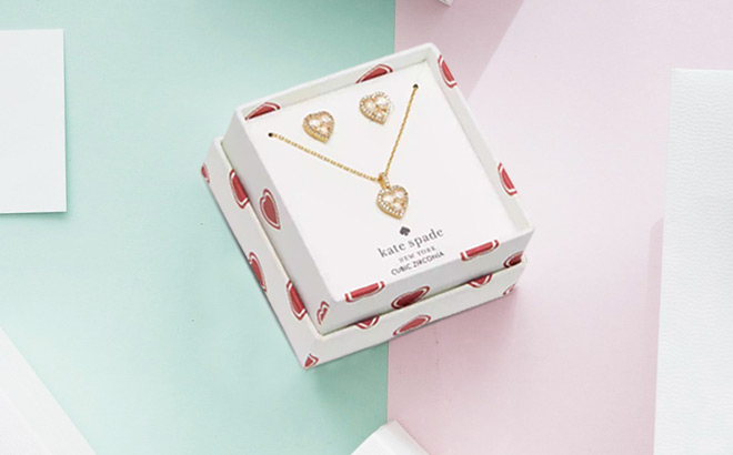 Kate Spade Jewerly Set on Pink and Green Table Kate Spade Jewerly Set on Pink and Green Table