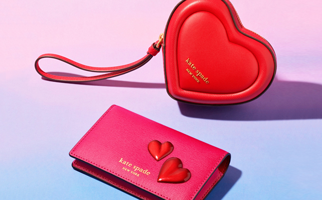 Kate Spade Red Heart Valentines Bag and Wallet
