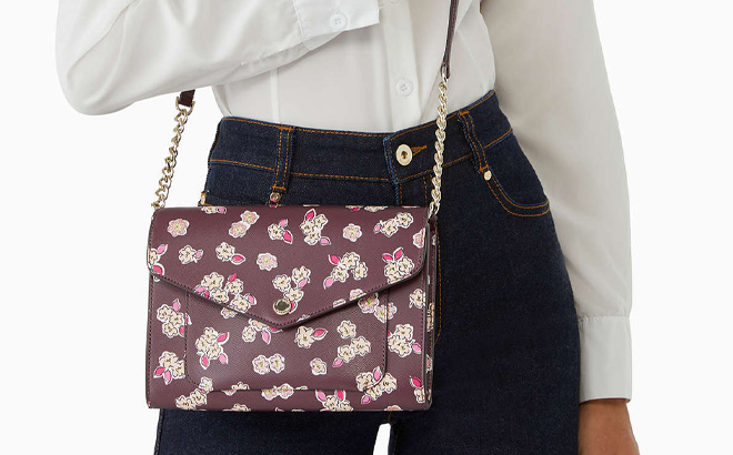 Kate Spade Tinsel Flap Crossbody in Deep Berry Multi Color Kate Spade Tinsel Flap Crossbody in Deep Berry Multi Color