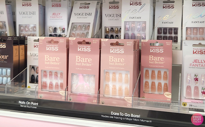 Kiss Bare but Better Nude Press On Nails on a Shelf